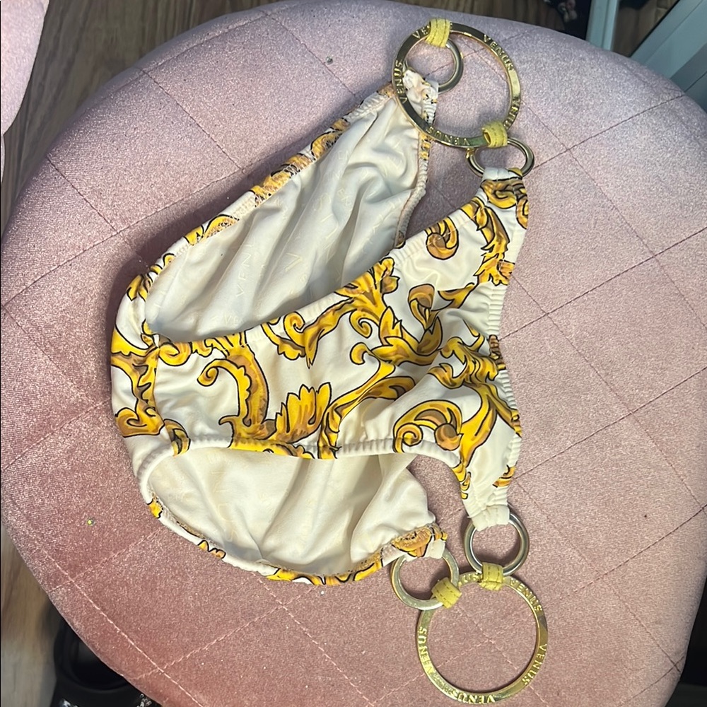 Venus Limited Edition Bikini Bottom Golden yellow and Cream Patterned